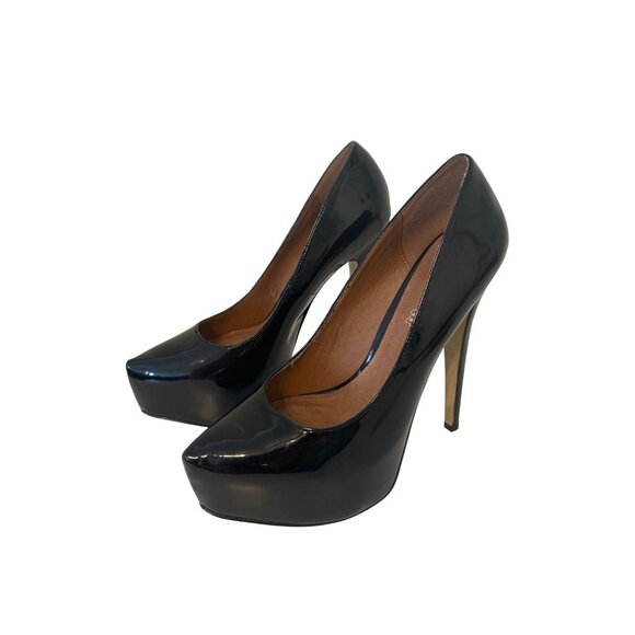 Aldo Women's Black Patent Leather Platform Stiletto High Heels Size 9 - Picture 5 of 9